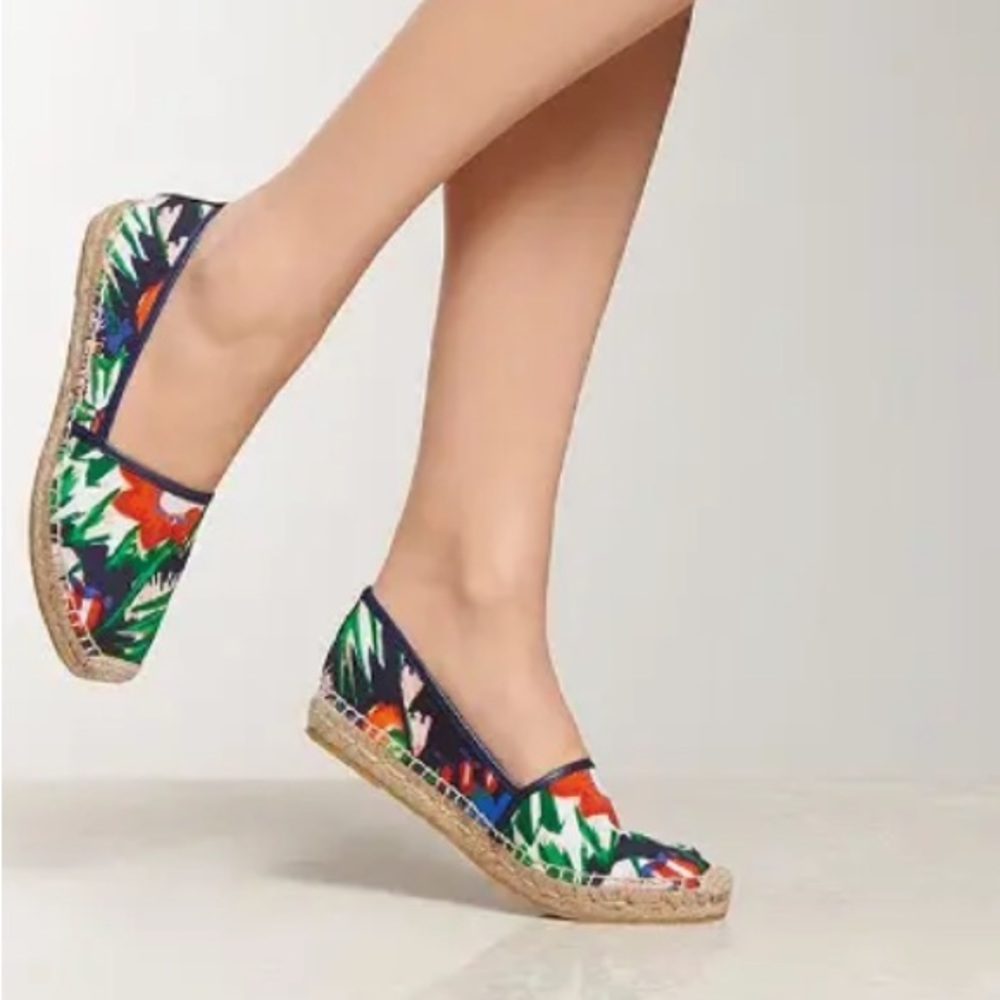 L.K. Bennett Elsie Navy Print Espadrilles